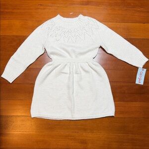 Cat & Jack Cream Knit Casual Dress